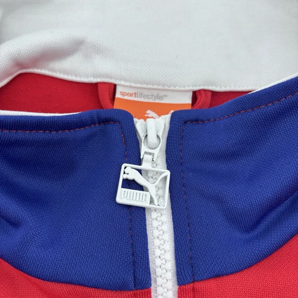 Puma Track Soccer Jacket Men M Red Blue Chile Football Texas Star Flag Logo RARE